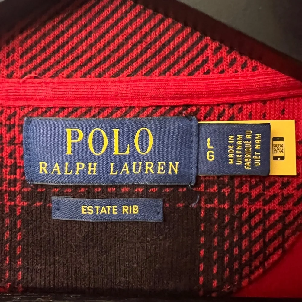Polo Ralph Lauren Buffalo Check Estate Rib Pullover for Men's Long Sleeve Size L